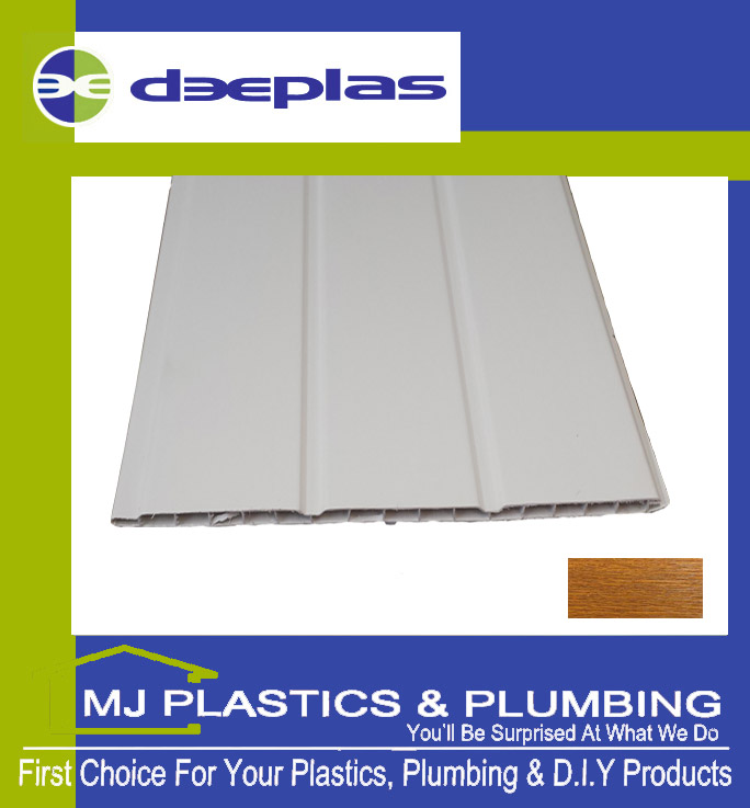 Deeplas Hollow Cladding (Soffit Board) 300mm - Golden Oak